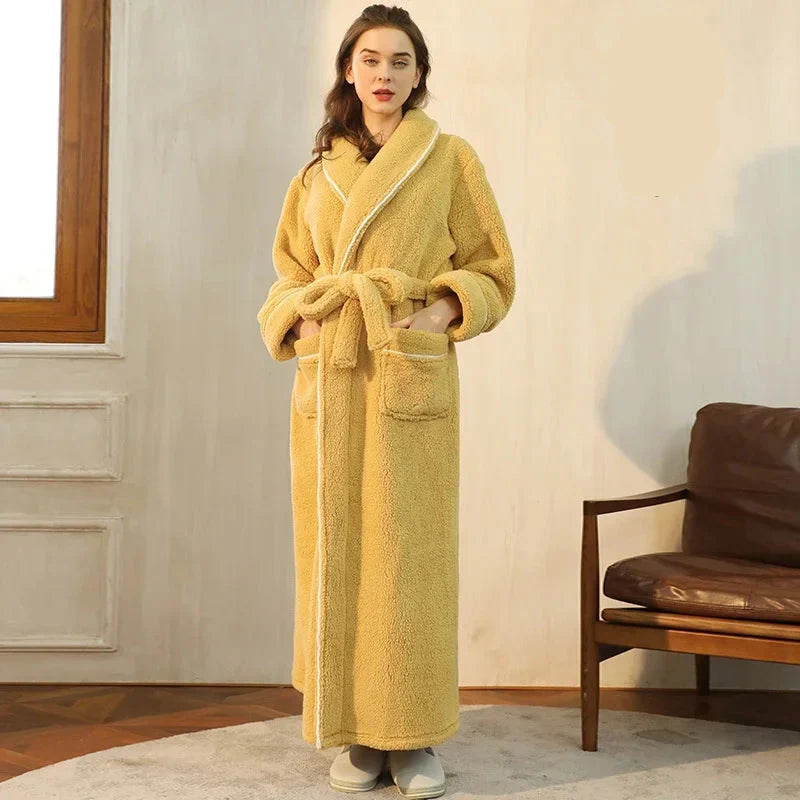 2025 Autumn & Winter Thick Flannel Bathrobe