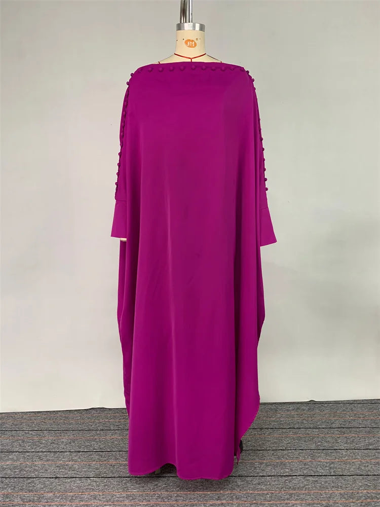 Vintage Solid Color Maxi Robe Dress