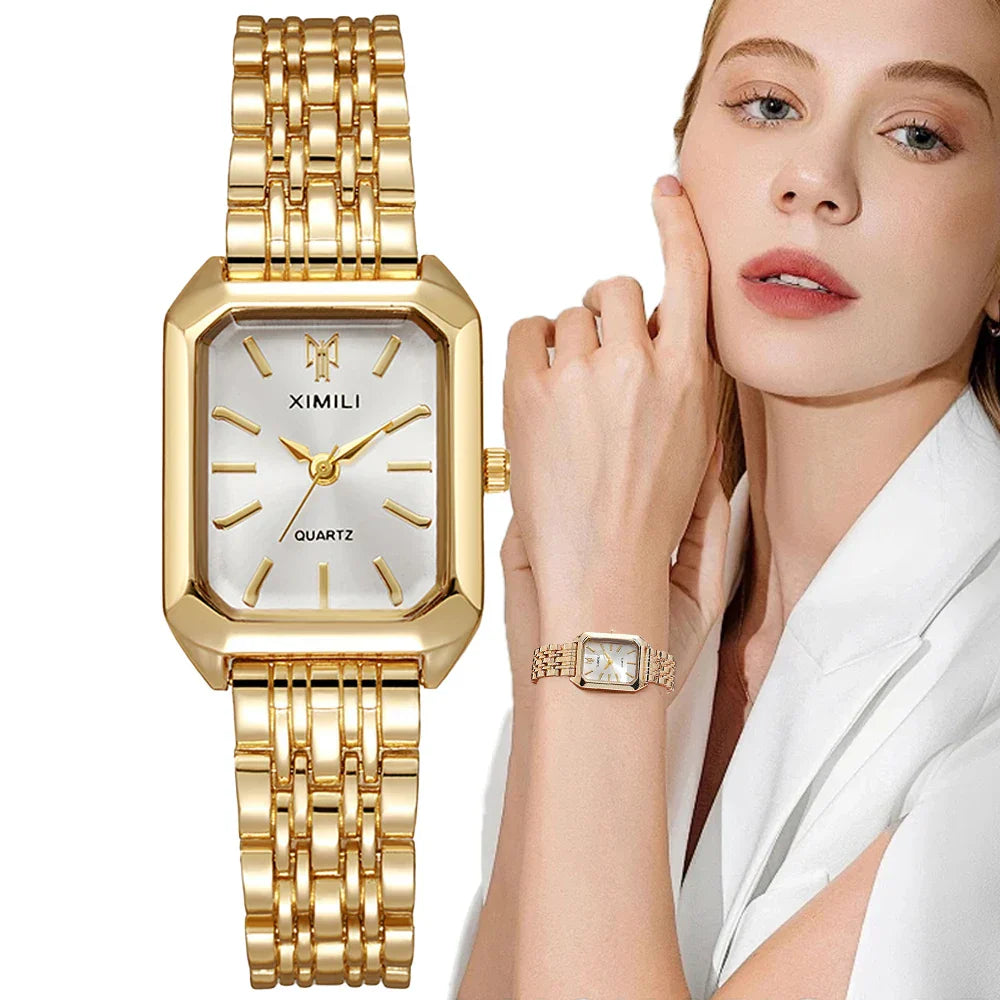 Gold plated quartz watch