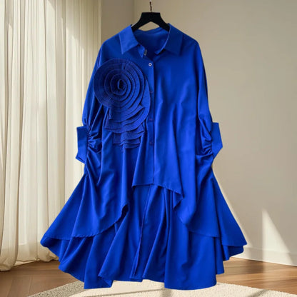 Turndown Collar Flower Top