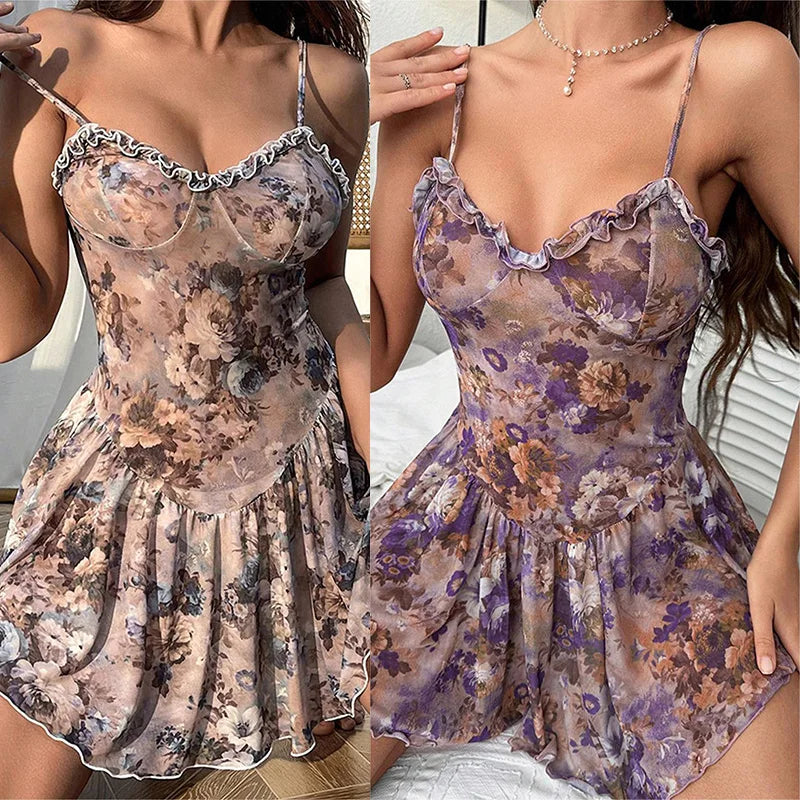 Floral Pleated Babydoll