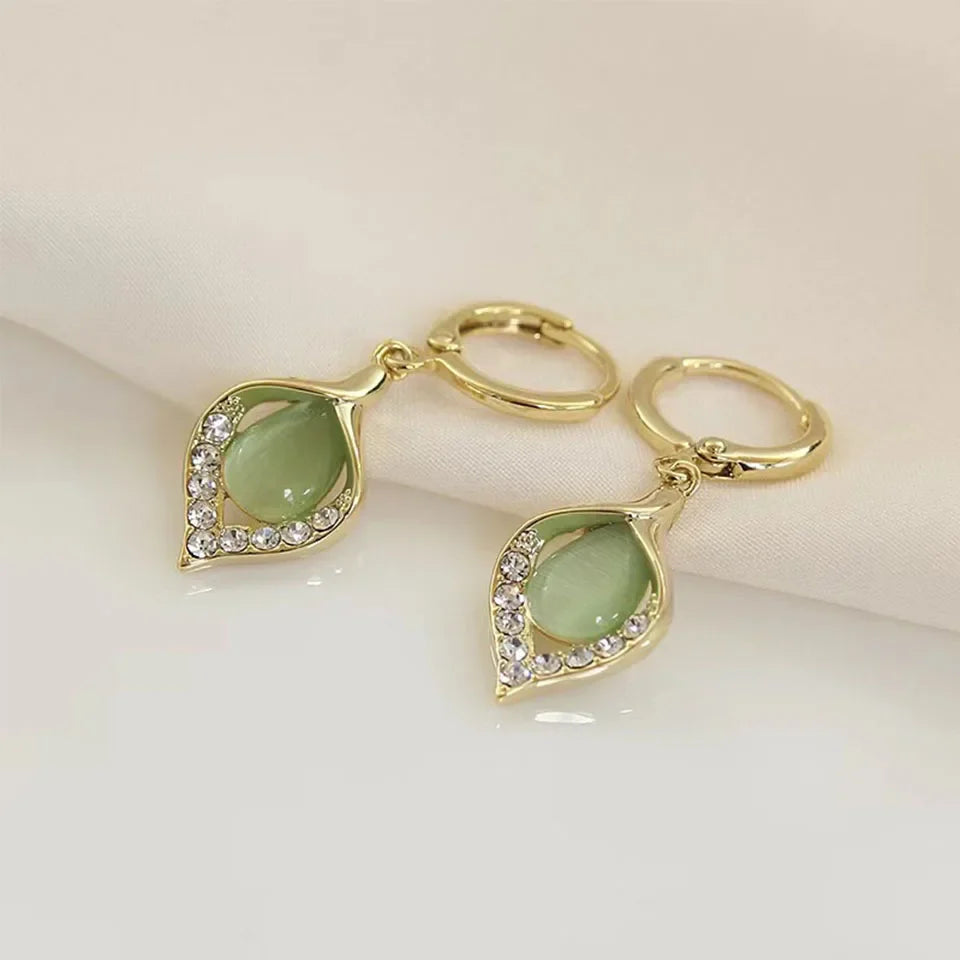 Rhinestone Tulip Hoop Earrings