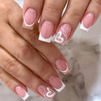 Gradient Wearing Fake Nails Long