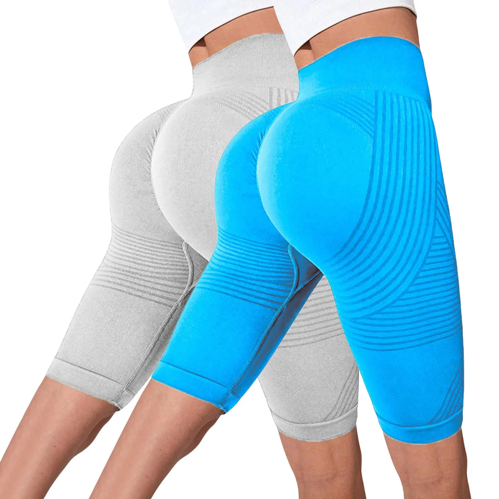 Seamless Hip-Lifting Yoga Shorts 2-Pack