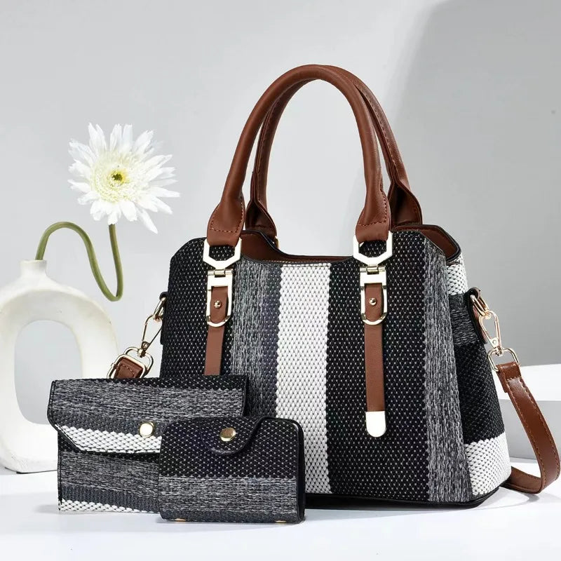 3 Piece Women’s Handbag Set with Wallet