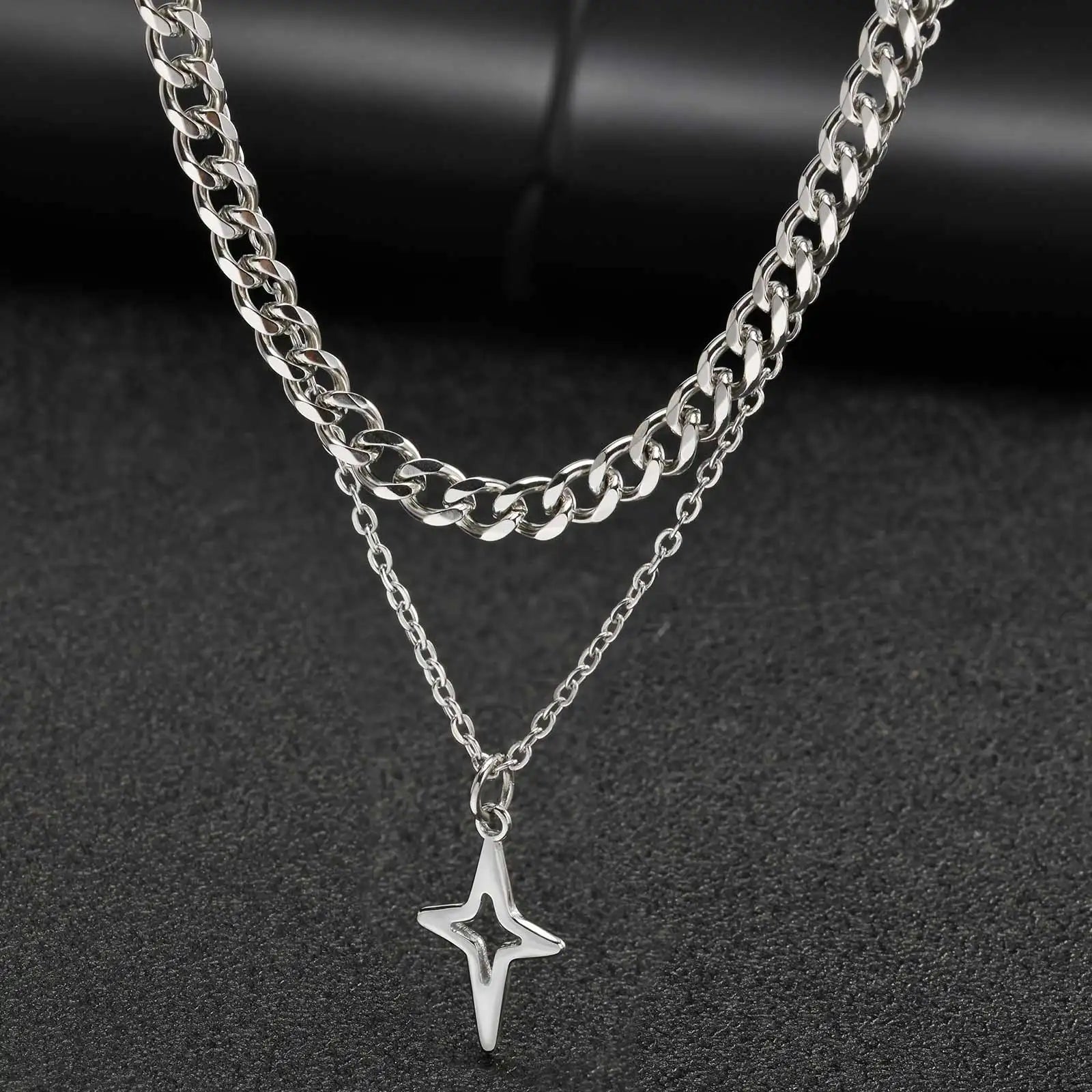 Vnox Star Pendant Necklace Set