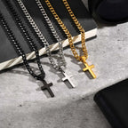 Mprainbow Cross Cuban Necklace