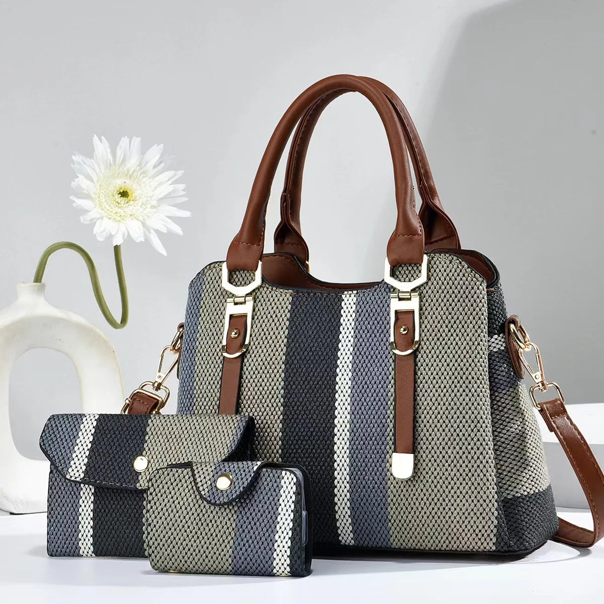 3 Piece Women’s Handbag Set with Wallet