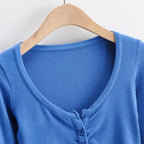 Broadcloth Solid V-Neck True-To-Size Fit Crop Top