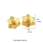 Gold Flower Stud Earrings