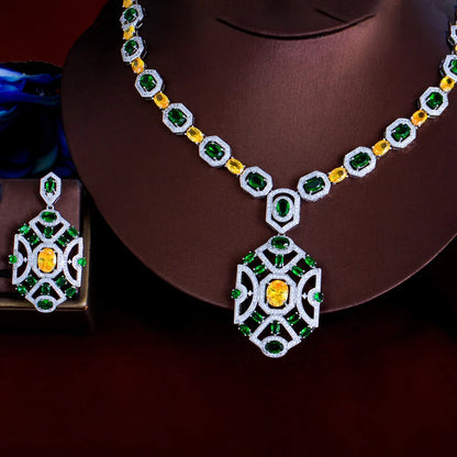 Multicolor Zirconia Bridal Jewelry Set