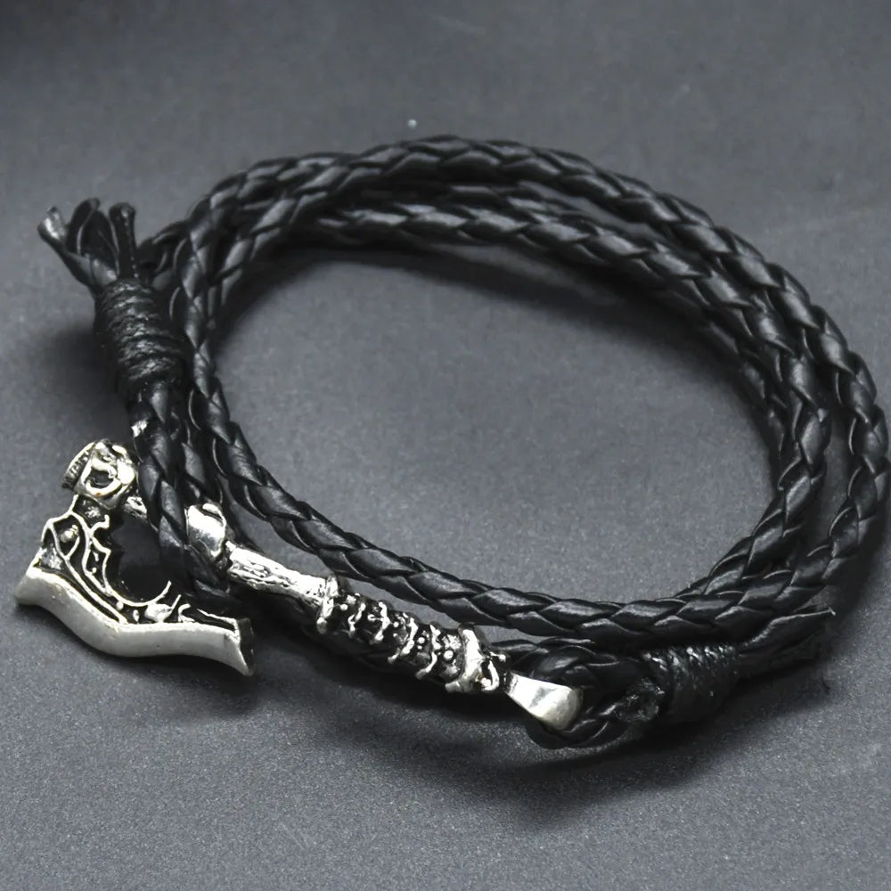 Viking Axe Leather Bracelet