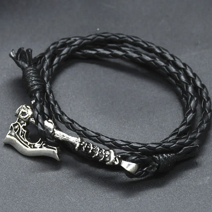 Viking Axe Leather Bracelet