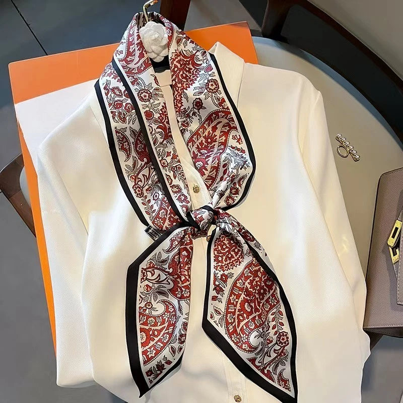 Graphic Ribbon Long Strip Scarf