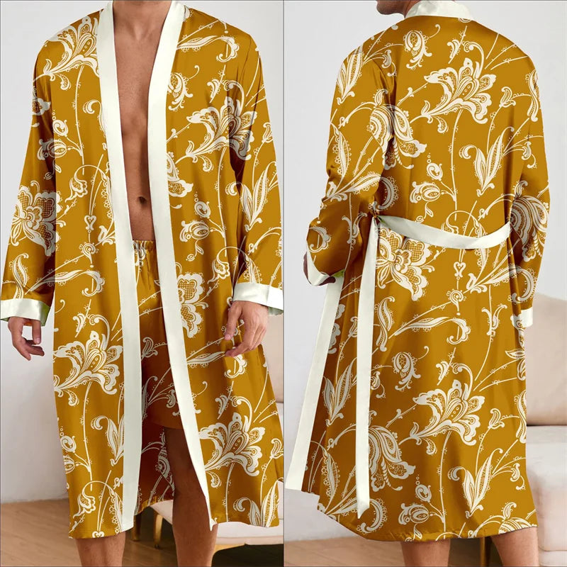 Leopard Robe 2Pcs Pajamas Bathrobe
