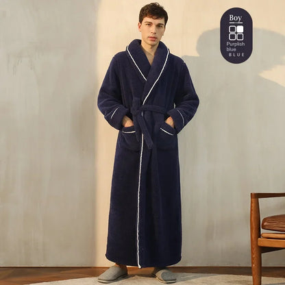 2025 Autumn & Winter Thick Flannel Bathrobe