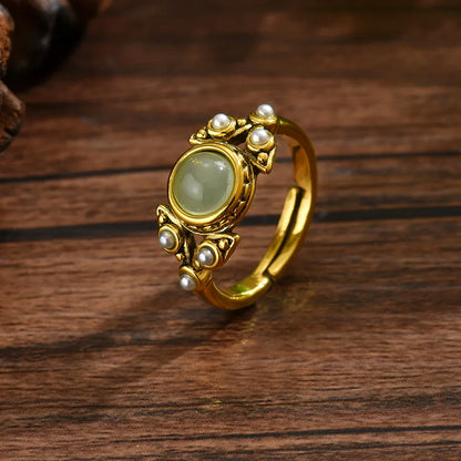 Retro Bohemian Copper Metal Pearl Jewelry Set