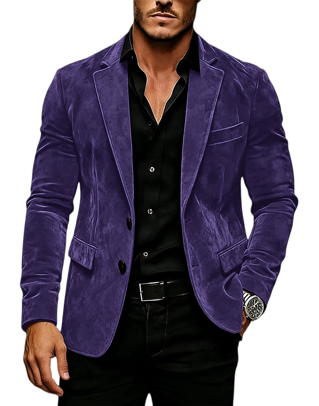 Suede Texture Notch-Lapel Sport Coat
