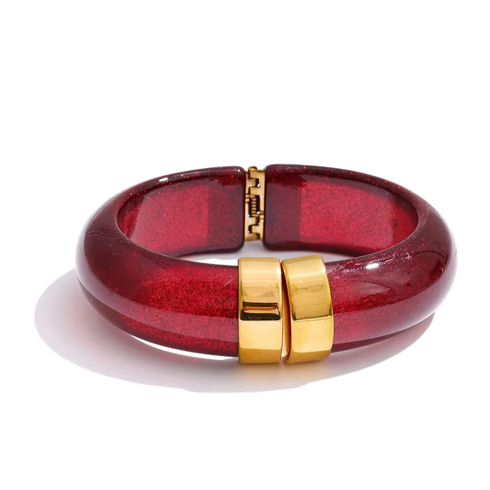 Acrylic Gold Bangle Set