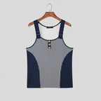 INCERUN Striped Patchwork Tank Top