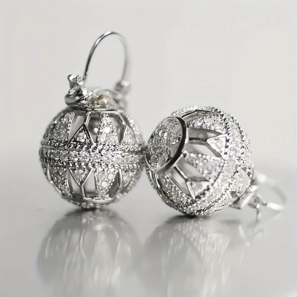 Ethnic Round Zircon Stud Earrings