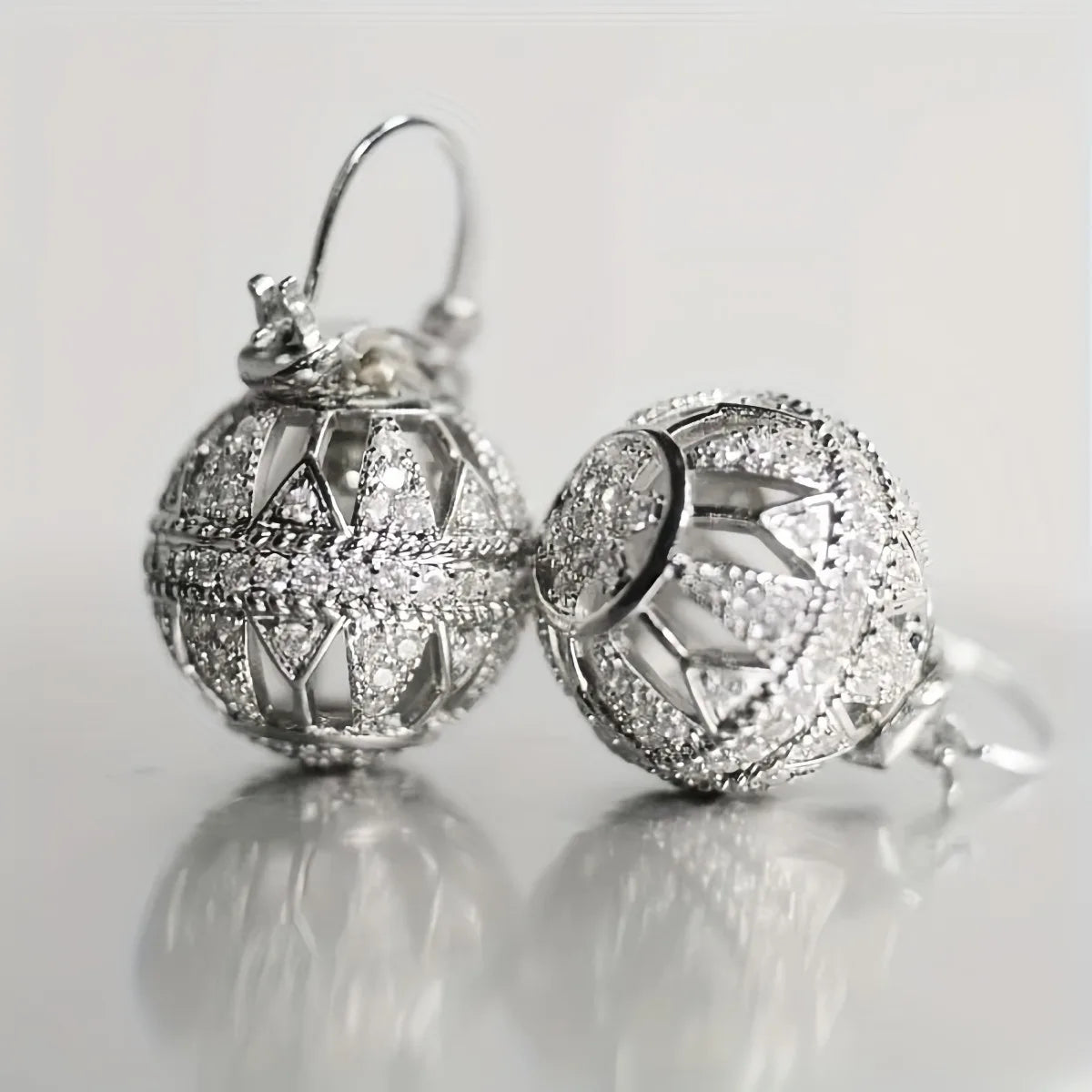 Ethnic Round Zircon Stud Earrings