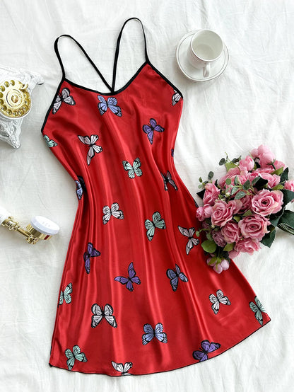 Butterfly Print Slip Nightdress