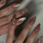 Leopard Print French False Nails