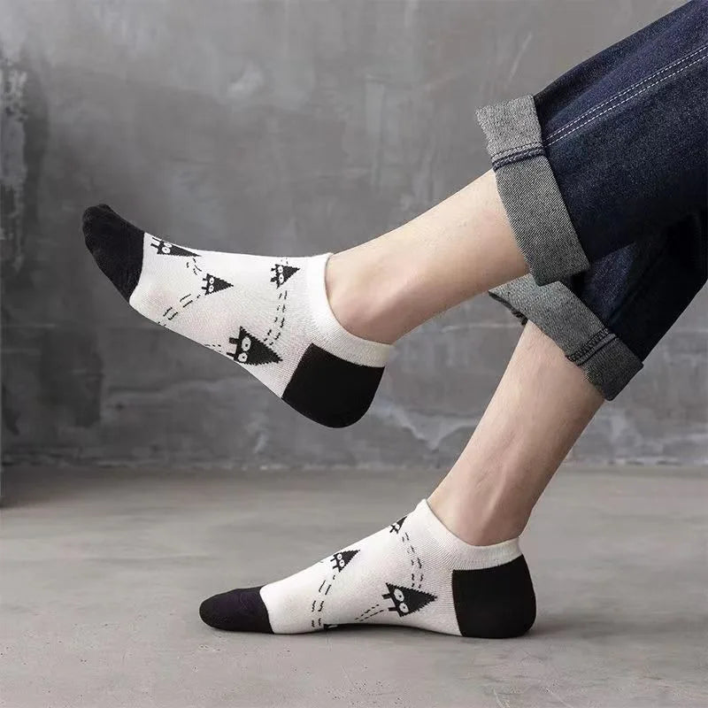 Casual Cartoon Ankle Socks – 10 Pairs