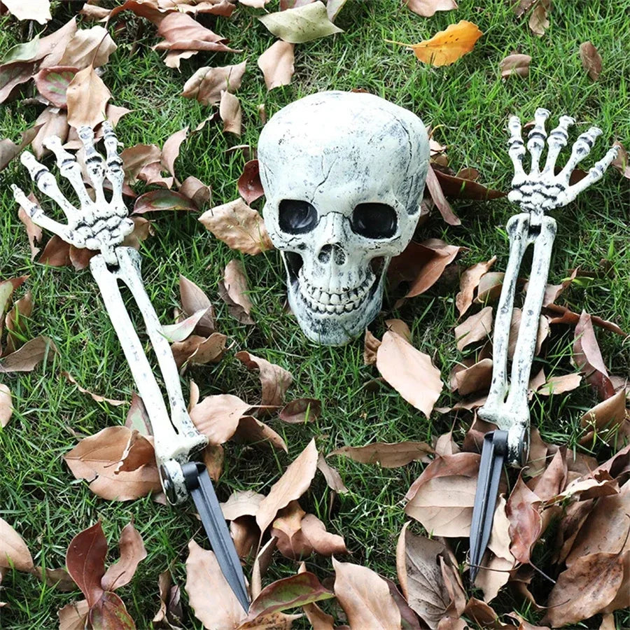 Skeleton Head and Hand Stakes