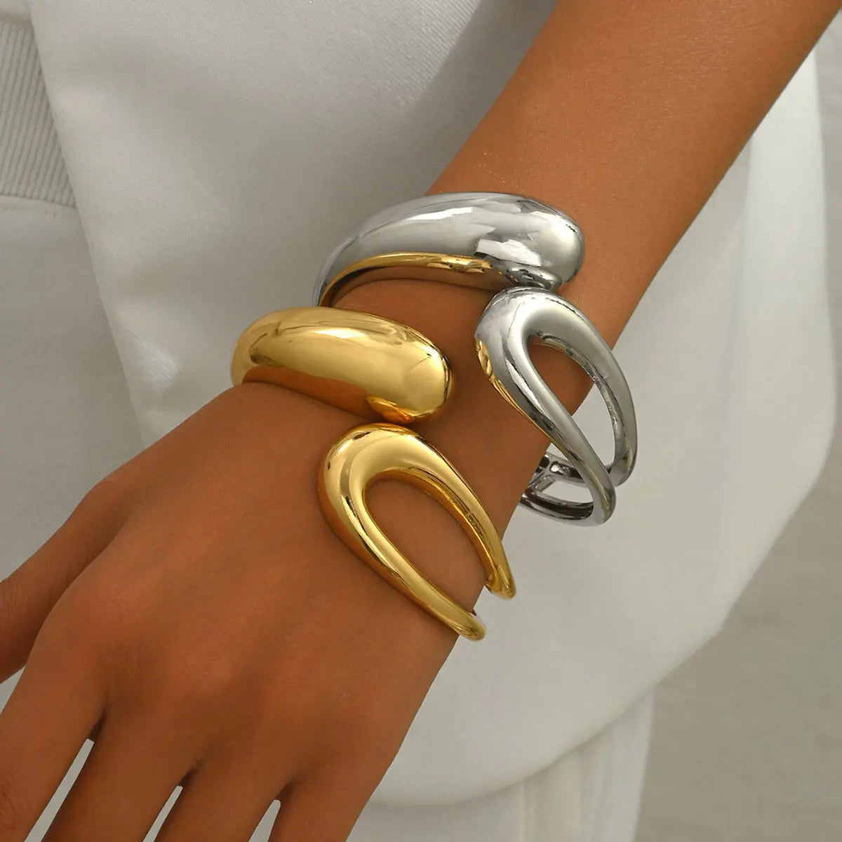 Punk Geometric Cuff Bracelet