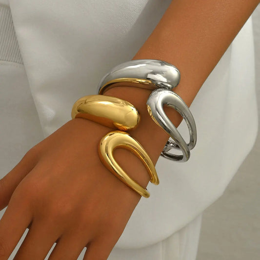 Punk Geometric Cuff Bracelet