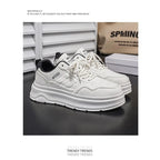 Summer White Platform Leather Sneakers