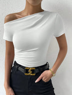 Off-Shoulder Pleated Top