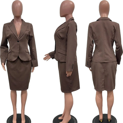 Women Blazer & Skirt Set
