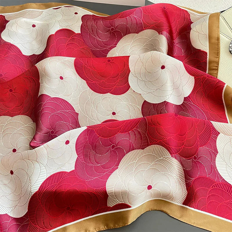 Horse Print Satin Square Scarf