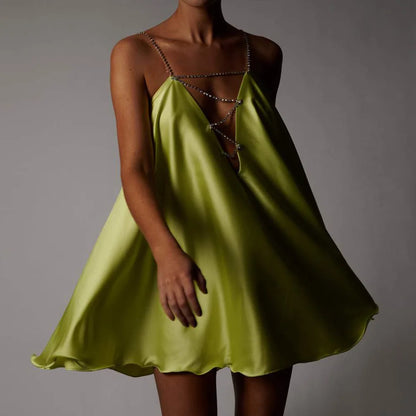 Mini Casual Chain Suspender Dress