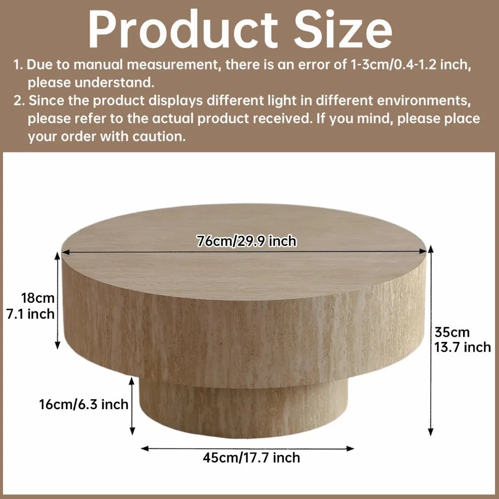 Travertine Round Coffee Table