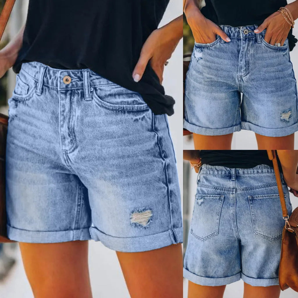 Pocket Denim Summer Shorts