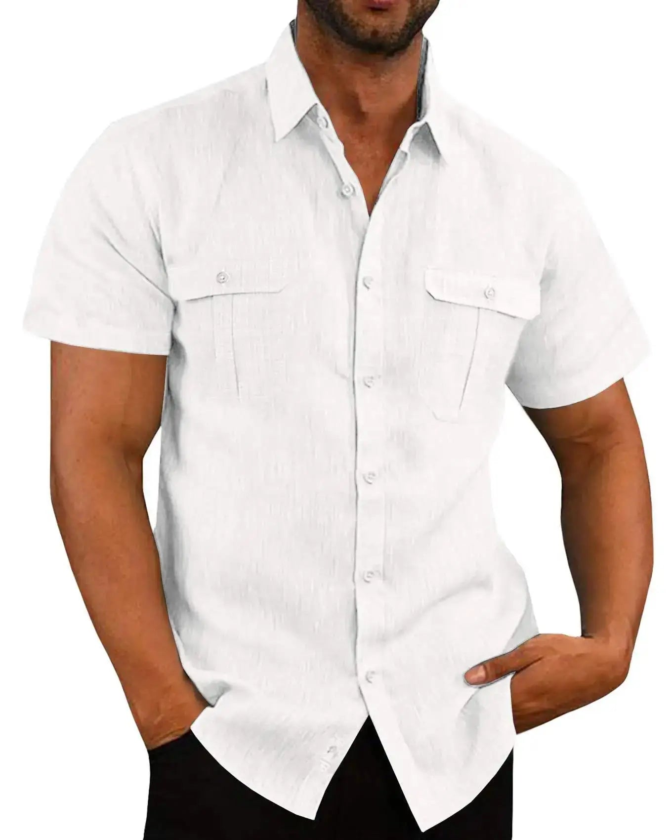 Solid Linen Casual Shirt