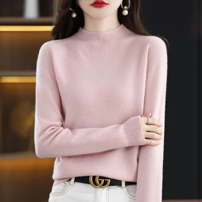 Merino Wool Mock Neck Sweater