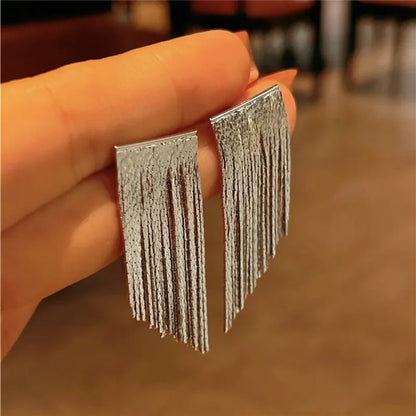 Elegant Gold Tassel Earrings