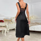 Sexy Lace-Trim Backless Nightgown