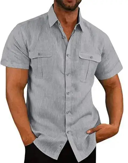 Solid Linen Casual Shirt