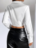 Crop Button-Front Shirt