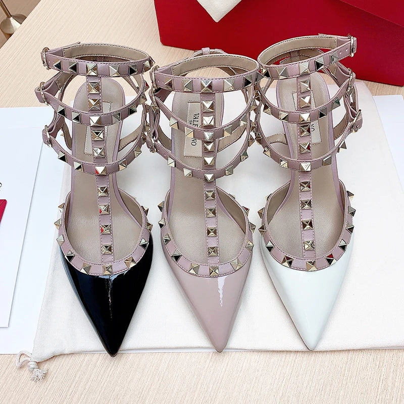 Patent Leather Ankle-Strap Sandals