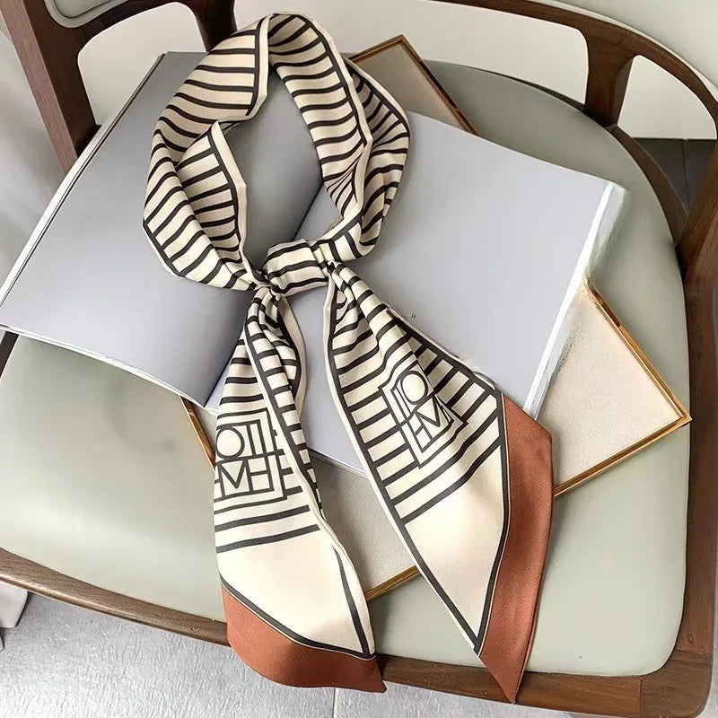Horse Pattern Long Silk Scarf