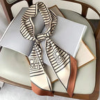 Horse Pattern Long Silk Scarf