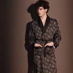 Satin Robe Sleepwear Print Bathrobe