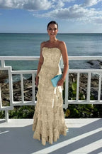 Tiered Lace Maxi Gown